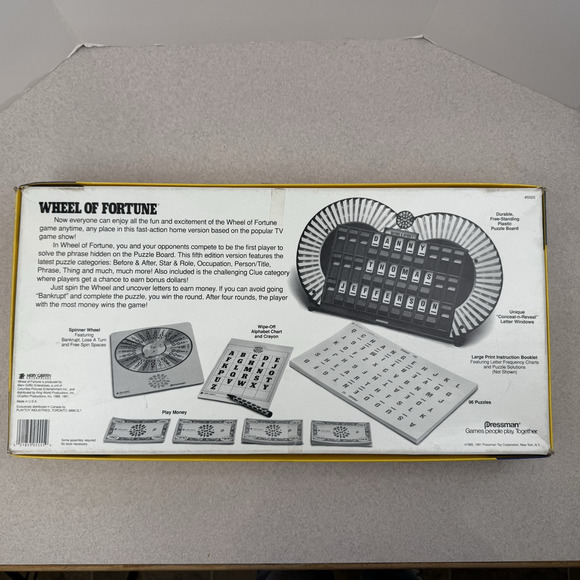 Vintage Wheel of Fortune 5th Edition‎ Pressman 1991 Board Game Complete - Picture 2 of 13